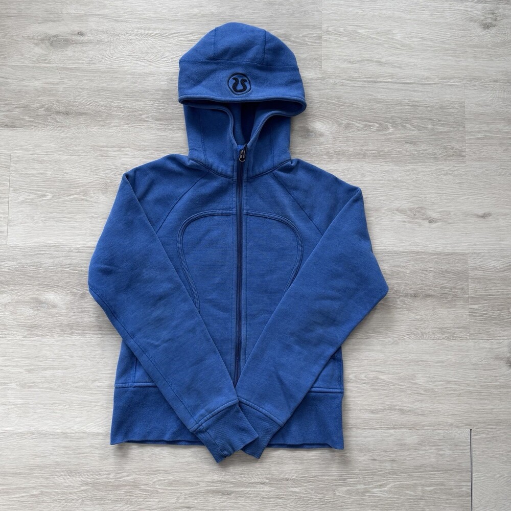 Vintage Lululemon Scuba Hoodie OG RARE No thumbholes Blue Size 8 EUC